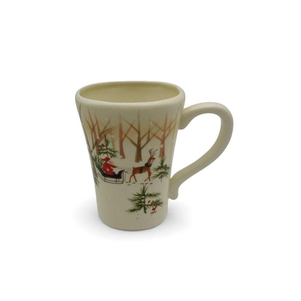 Hallmark Christmas Sleigh and Reindeer Coffee Mug Vintage